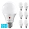 Luxrite A19 LED Light Bulbs Dusk to Dawn 9W (60W Equivalent) 800LM 3000K Soft White E26 Base 6-Pack LR21471-6PK - alternate 1